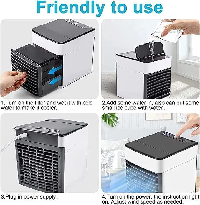 Portable Mini Air Conditioner Small Size 500Ml Water Tank USB Powered ihrux3-82