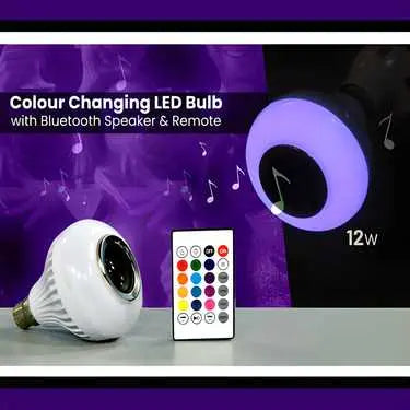 Colour Changing LED Bulb with Bluetooth Speaker & Remote ihrux3-82