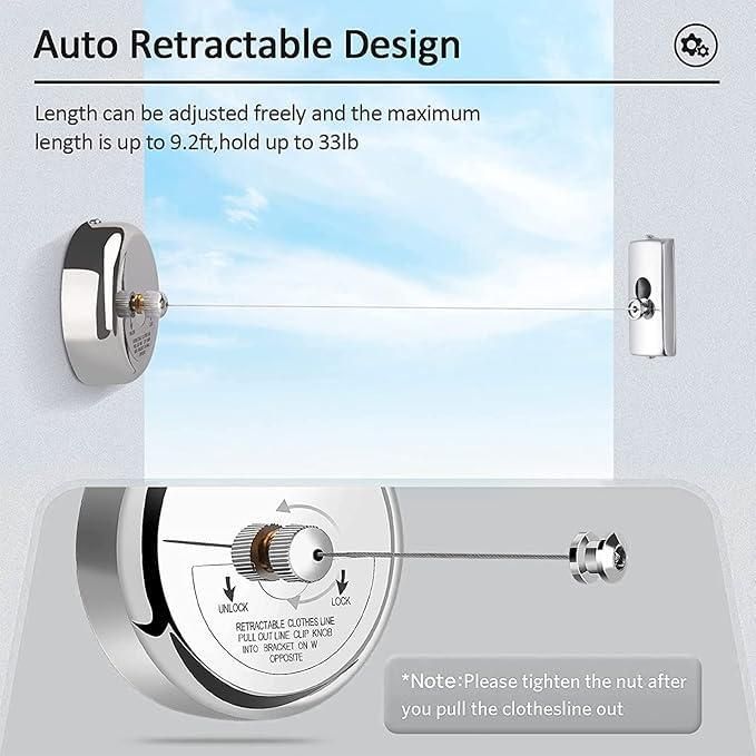 Stainless Steel Retractable Clothesline ihrux3-82