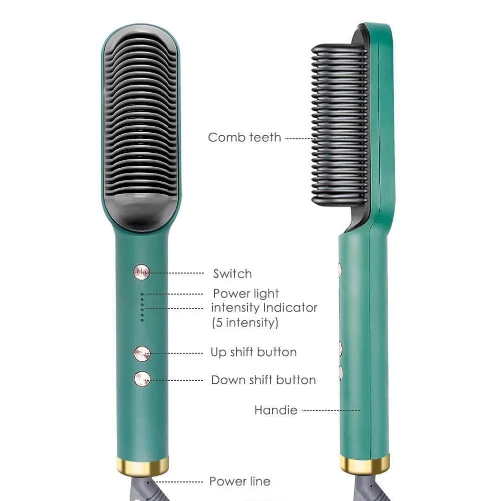 Hair Straightener Comb for Women & Men, Hair Styler, Straightener Machine Brush/PTC Heating Electric Straightener ihrux3-82